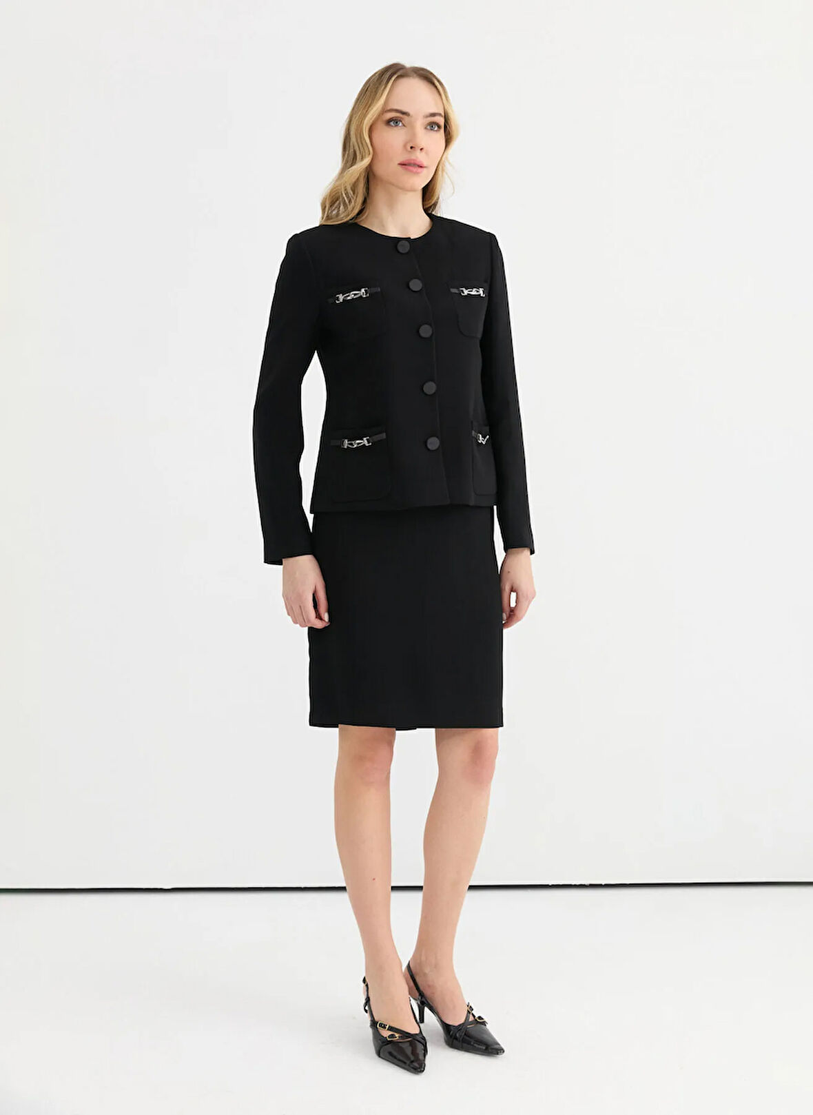 Selen Standart Siyah Kadın Ceket 25YSL1450