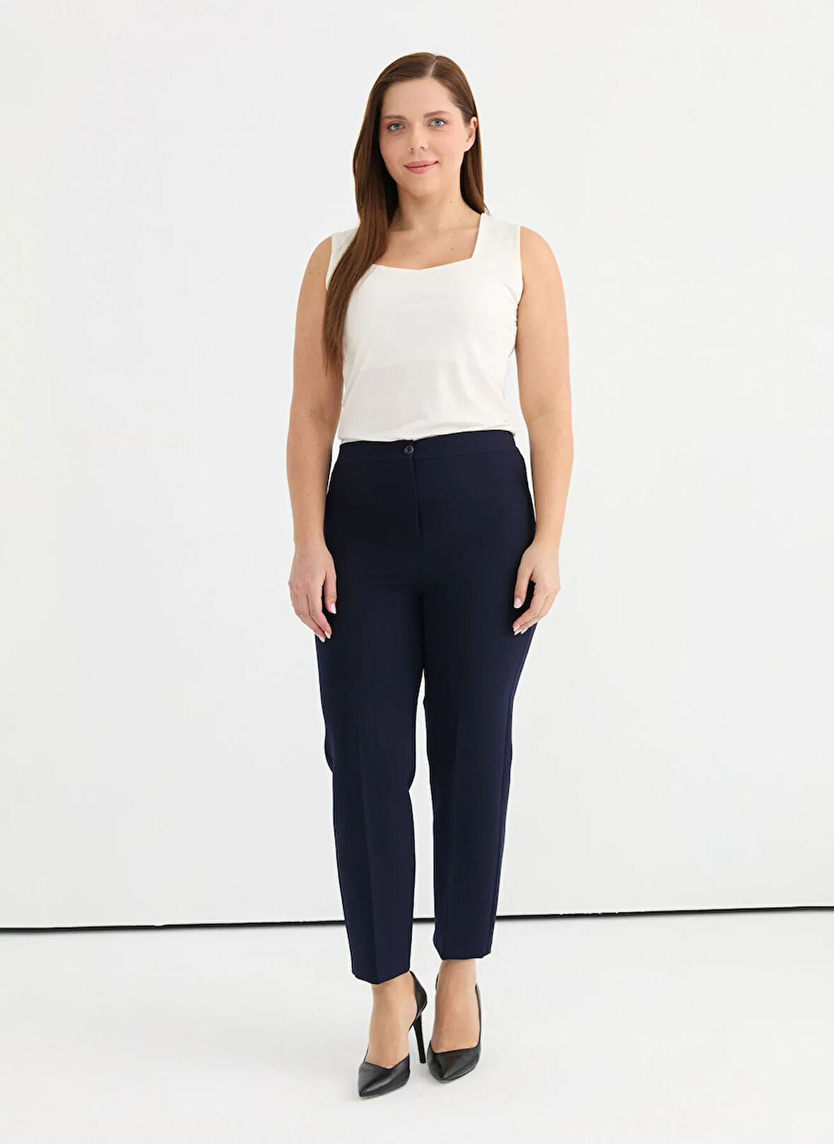 Selen Normal Bel Normal Lacivert Kadın Pantolon 25YSL5348-BB