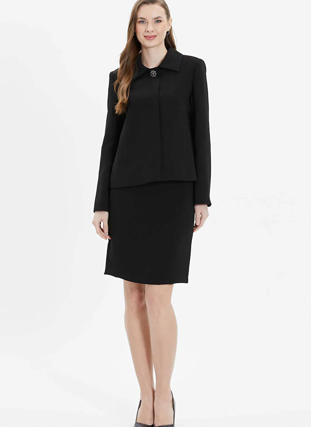 Selen Standart Siyah Kadın Ceket 25YSL1457