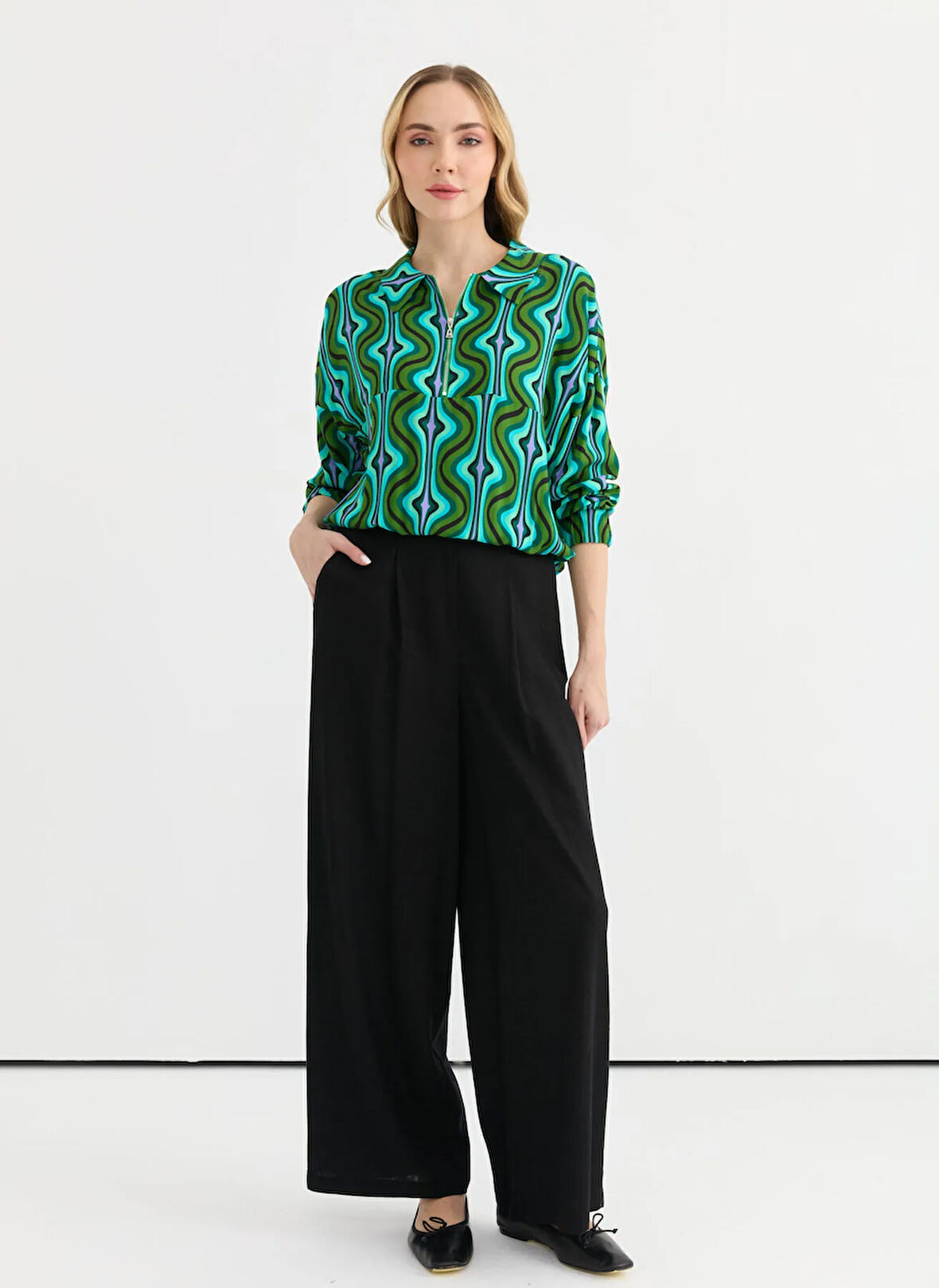 Selen Normal Bel Standart Siyah Kadın Pantolon 25YSL5356