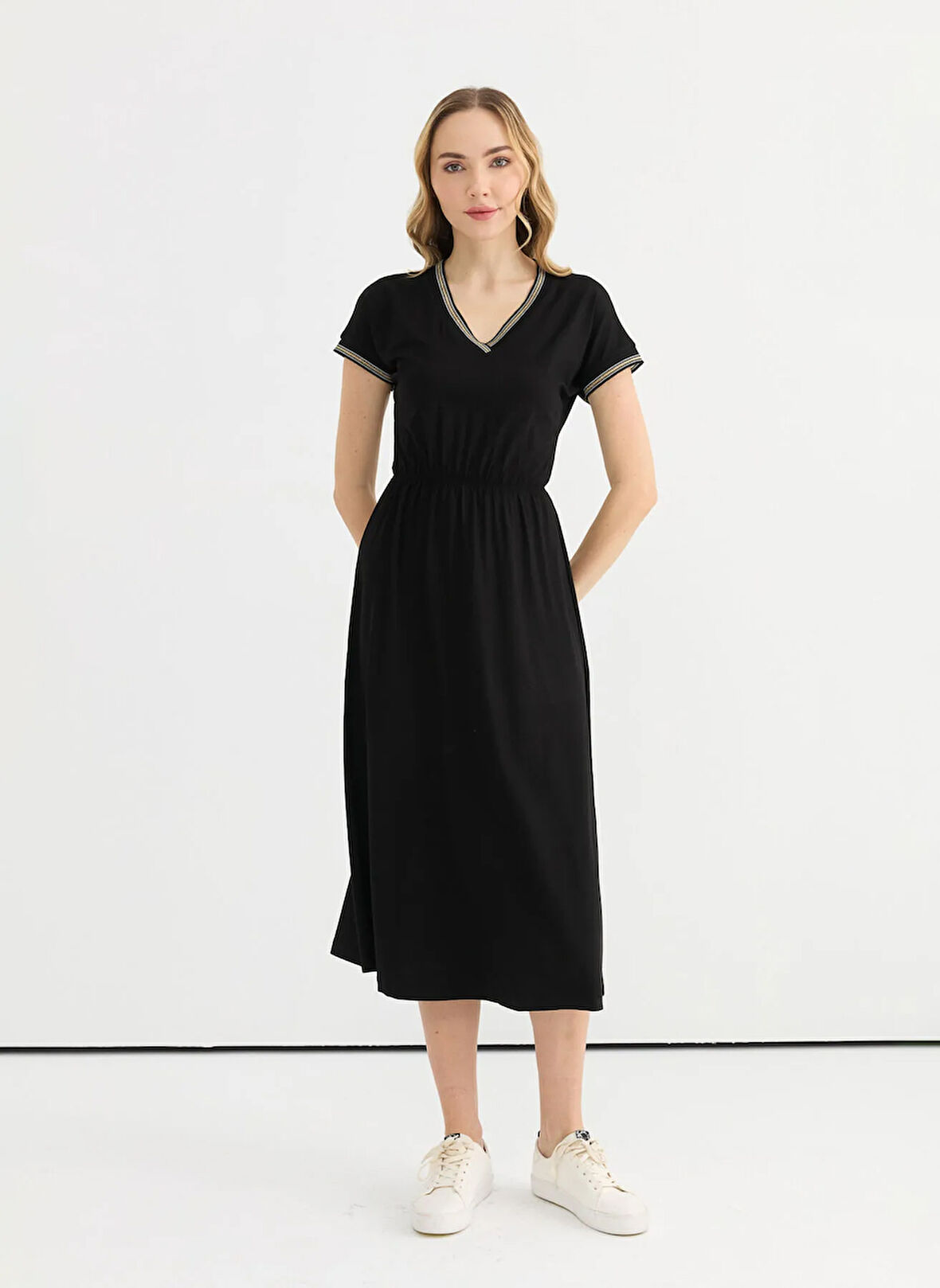 Selen Siyah Kadın Elbise 25YSL7589
