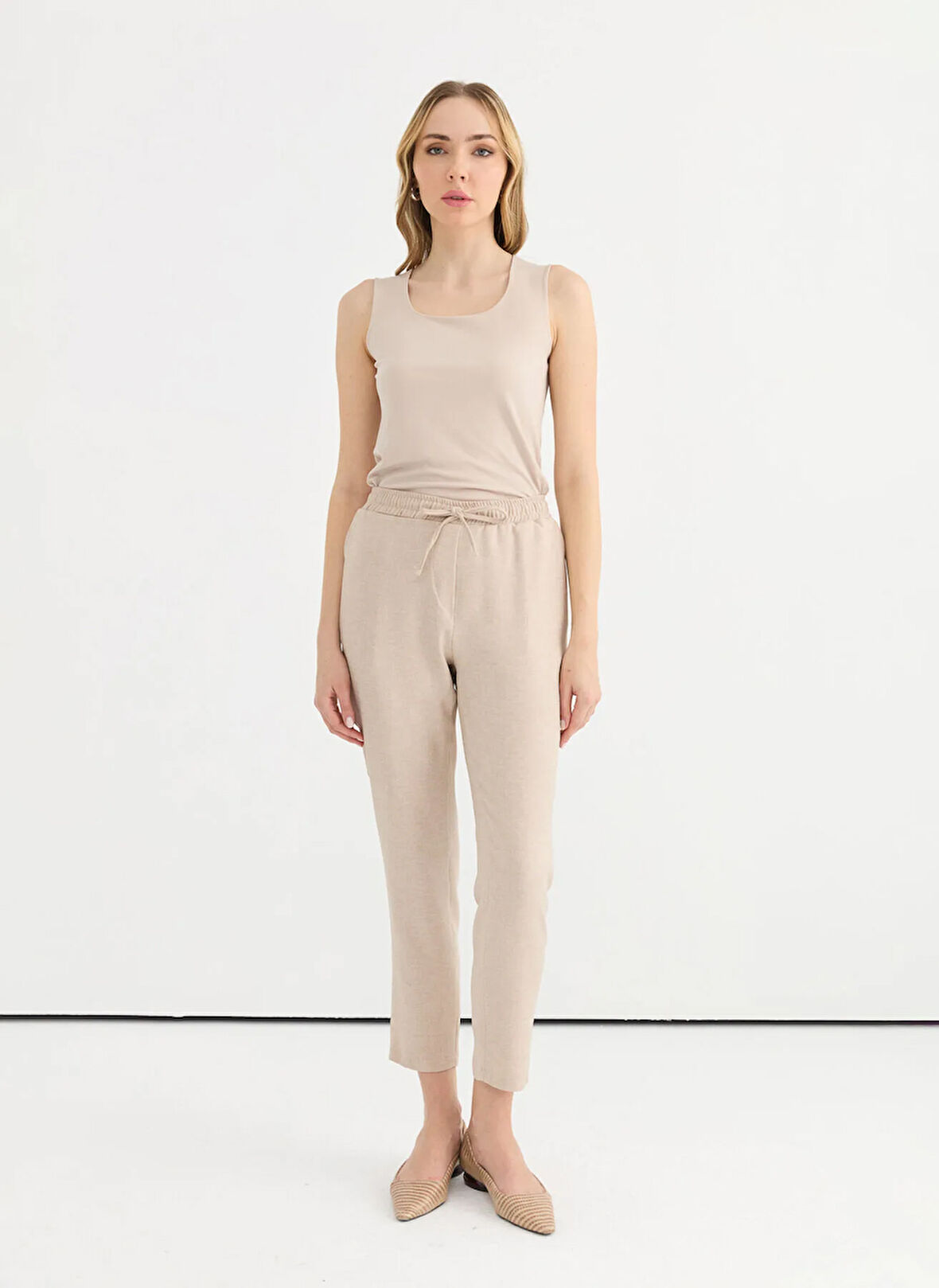 Selen Normal Bel Standart Bej Kadın Pantolon 25YSL5363