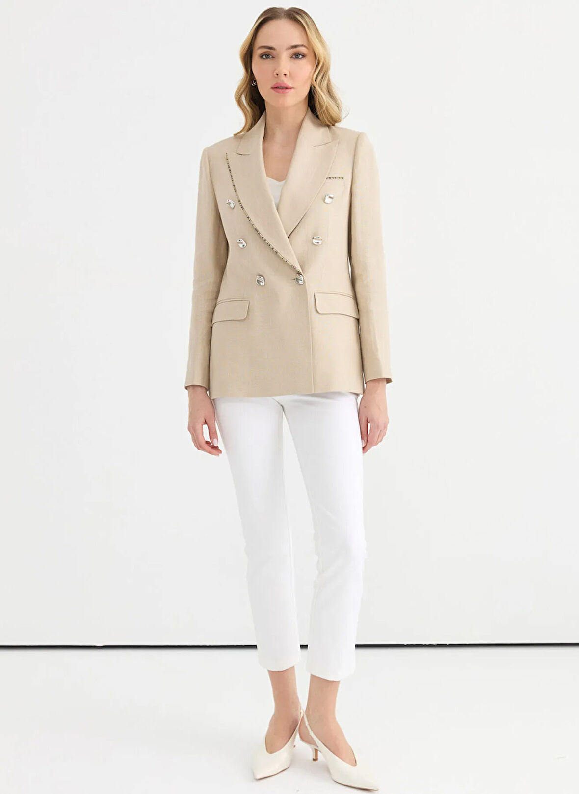 Selen Standart Bej Kadın Ceket 25YSL1478