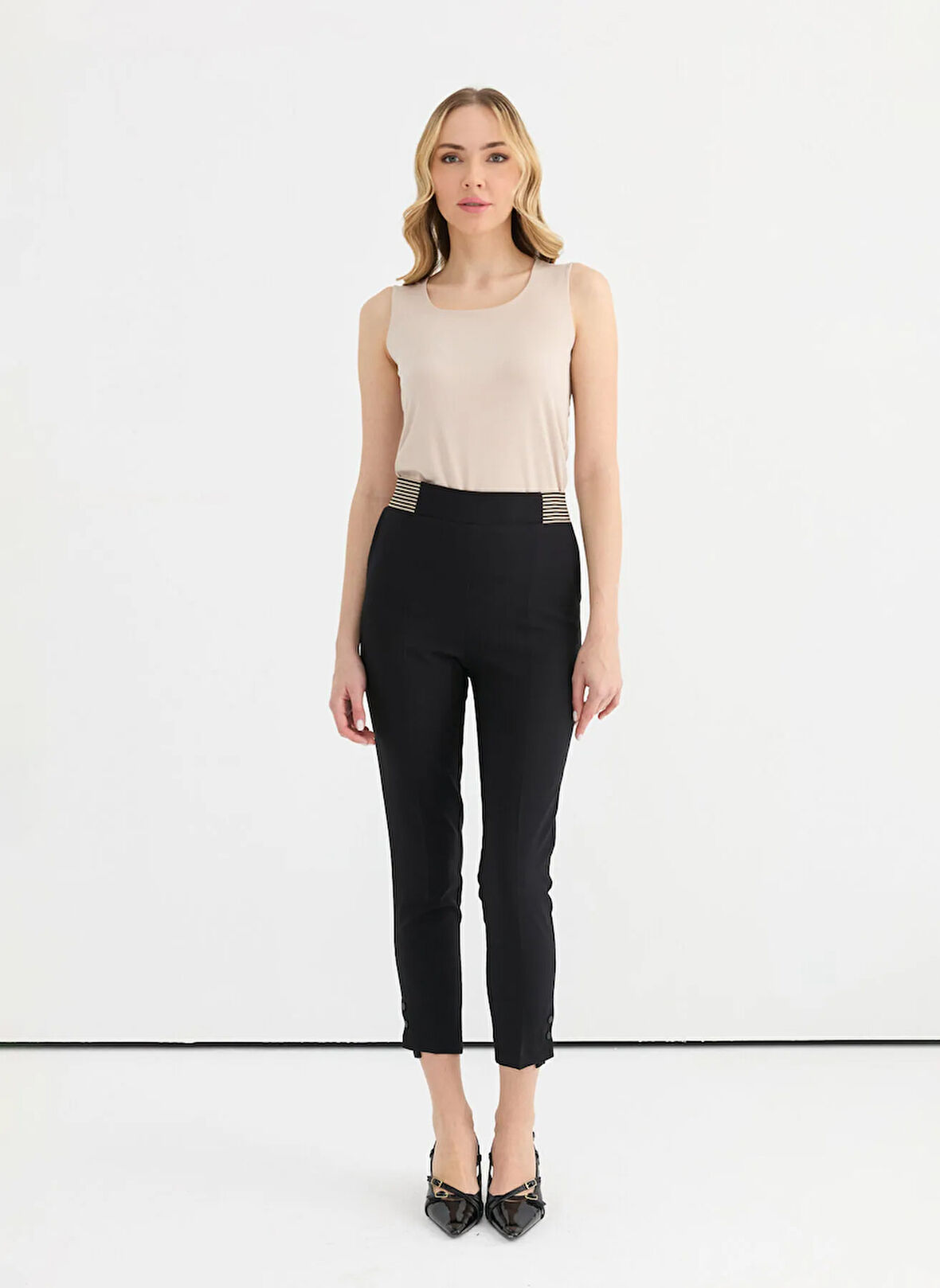 Selen Normal Bel Standart Siyah Kadın Pantolon 25YSL5385