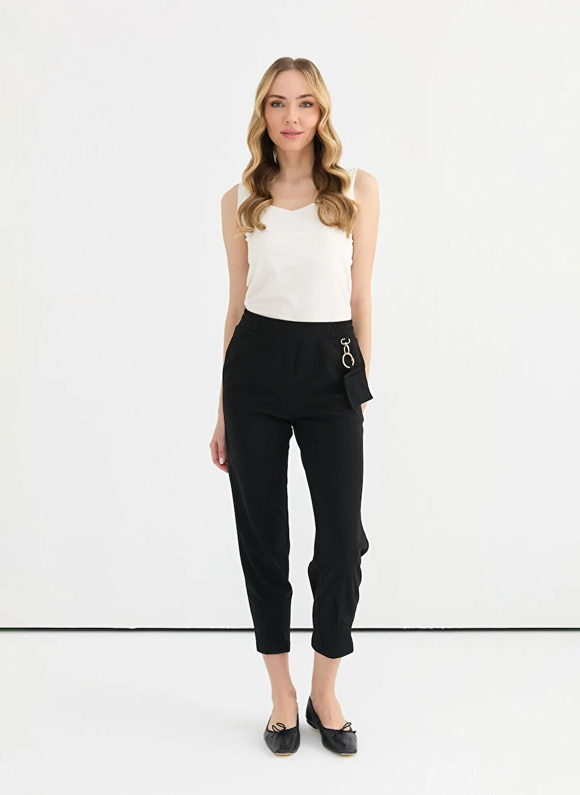 Selen Normal Bel Standart Siyah Kadın Pantolon 25YSL5380