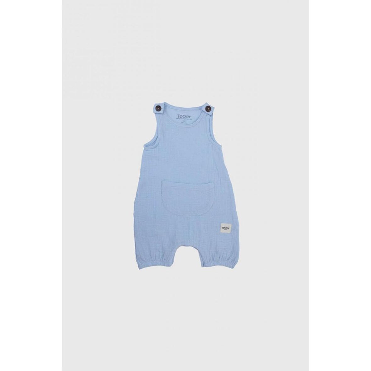 Düz Erkek Bebek 6 Ay Tek Salopet Mavi