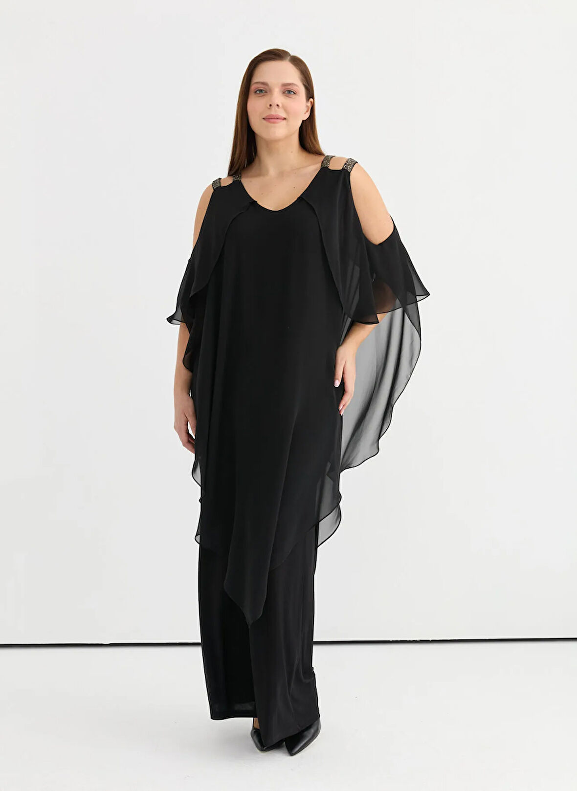 Selen Taşlı Siyah Kadın Tulum 25YSL7648-BB