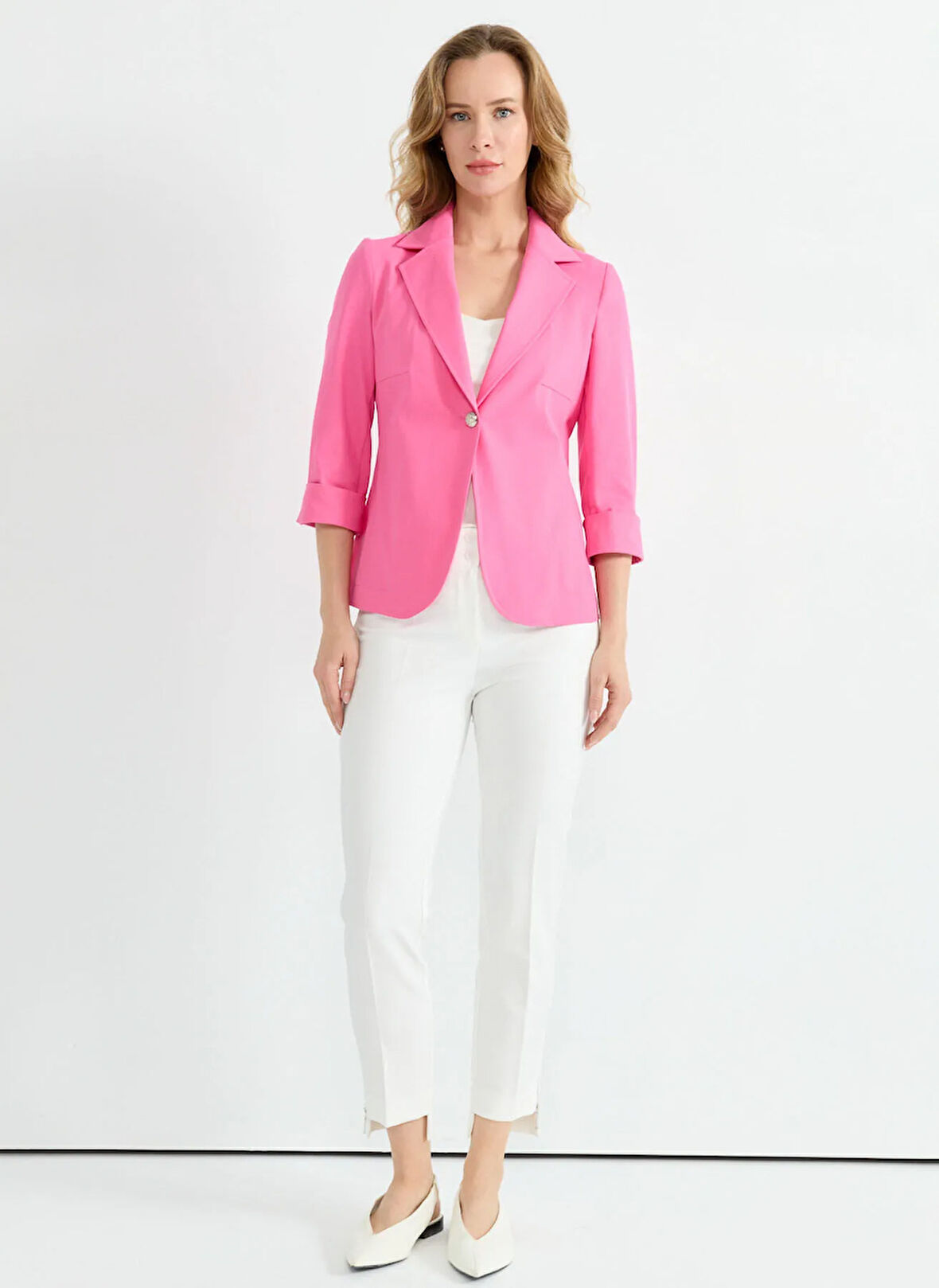 Selen Standart Pembe Kadın Ceket 25YSL1474