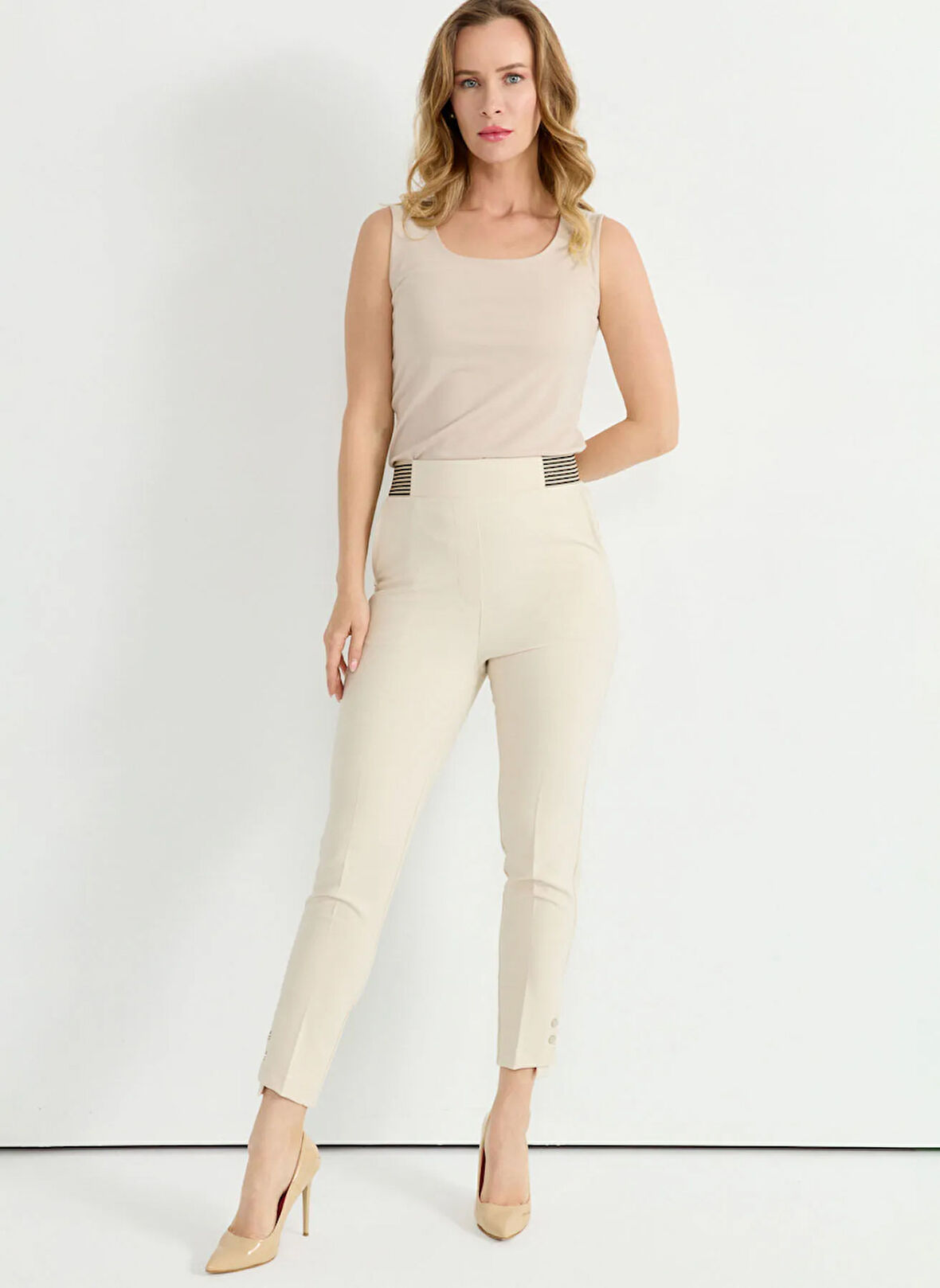 Selen Normal Bel Standart Taş Kadın Pantolon 25YSL5385