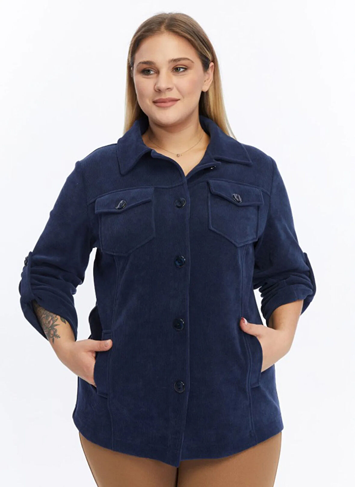 Selen Normal Mavi Kadın Ceket 25KSL1540