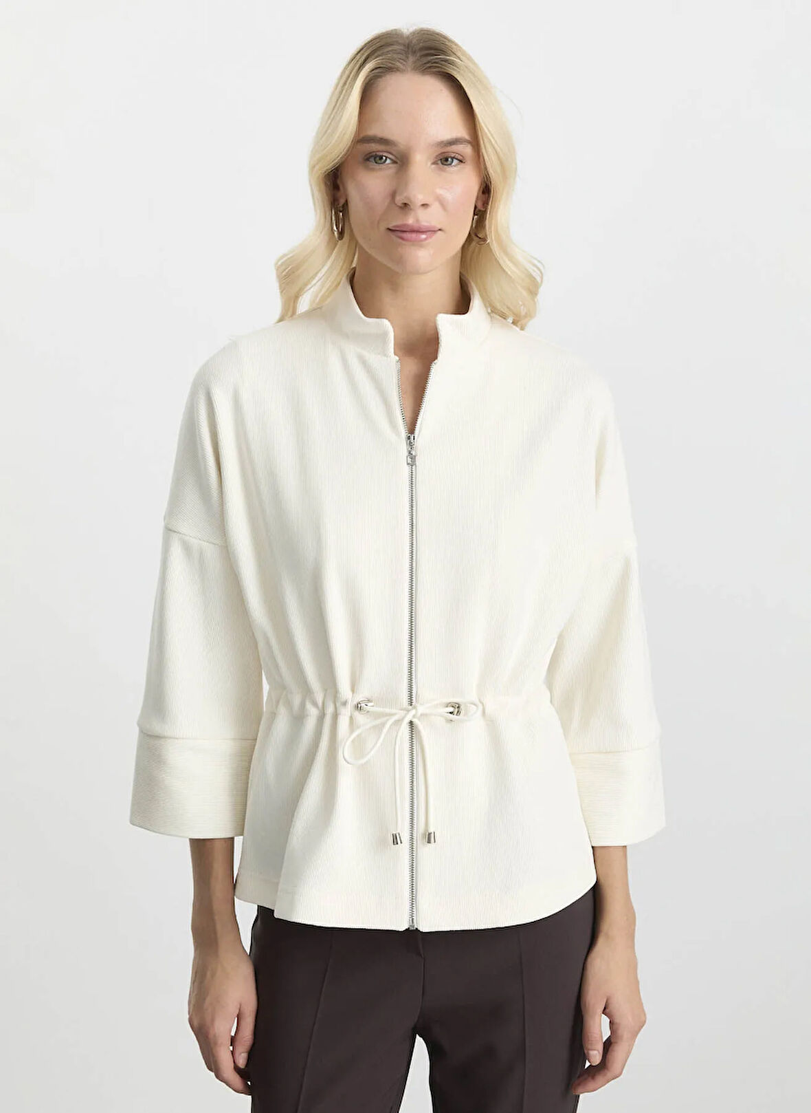 Selen Standart Ekru Kadın Ceket 25KSL1541