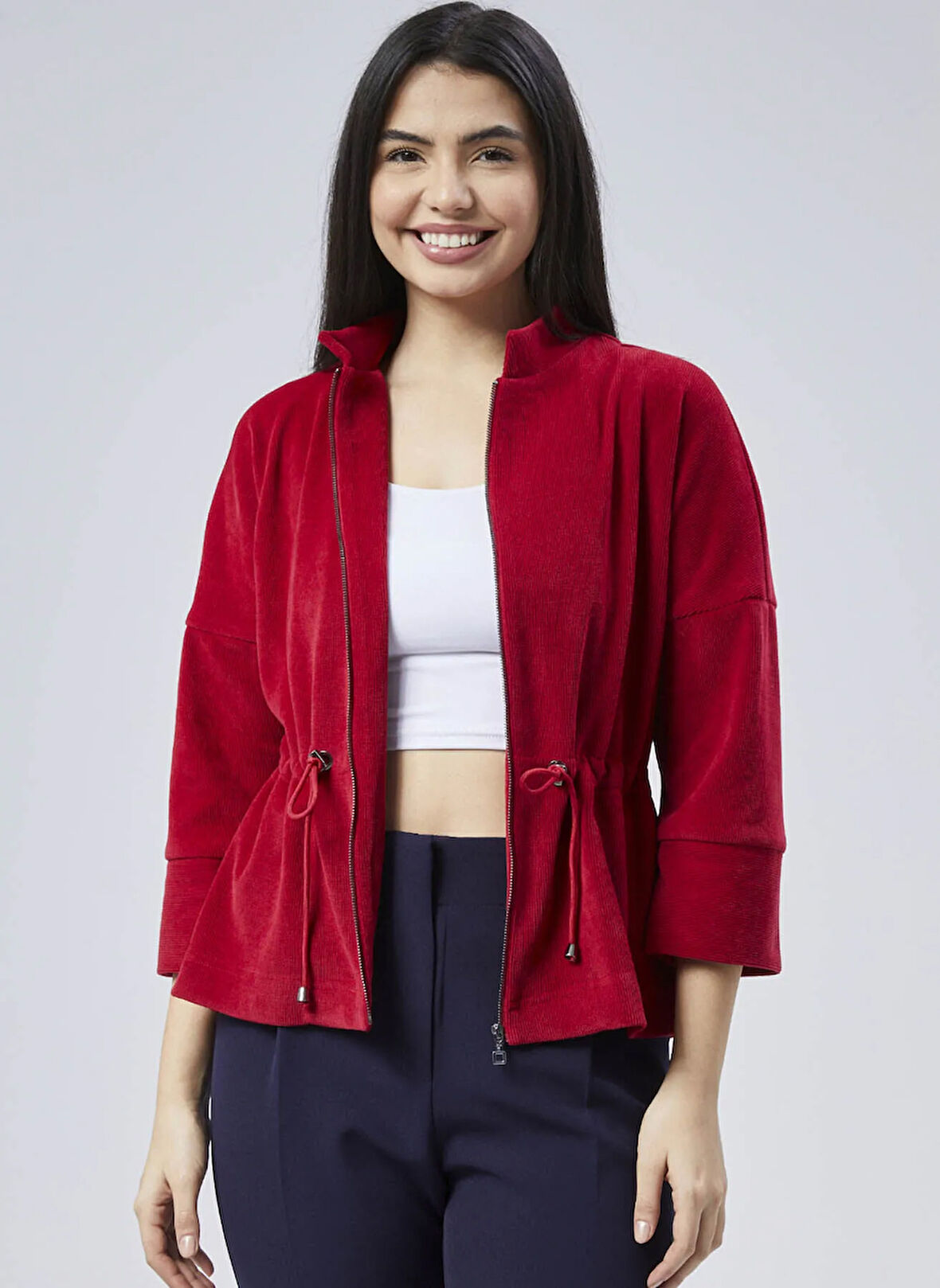 Selen Standart Kırmızı Kadın Ceket 25KSL1541