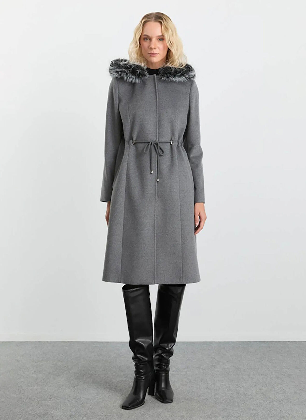 Selen Gri Kadın Kaban 25KSL9528