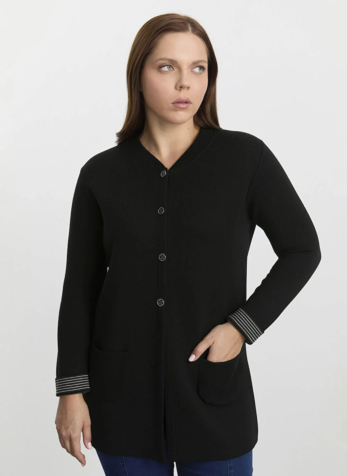 Selen Siyah Kadın Hırka 25KSL4165