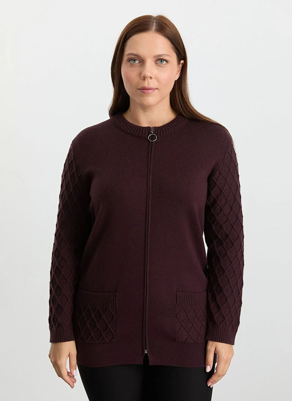 Selen Bordo Kadın Hırka 25KSL4170