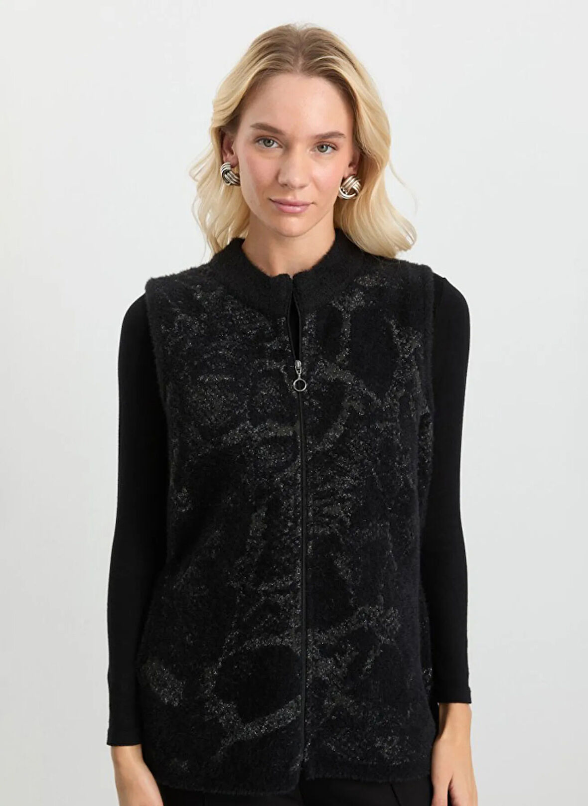 Selen Siyah Kadın Yelek 25KSL2071