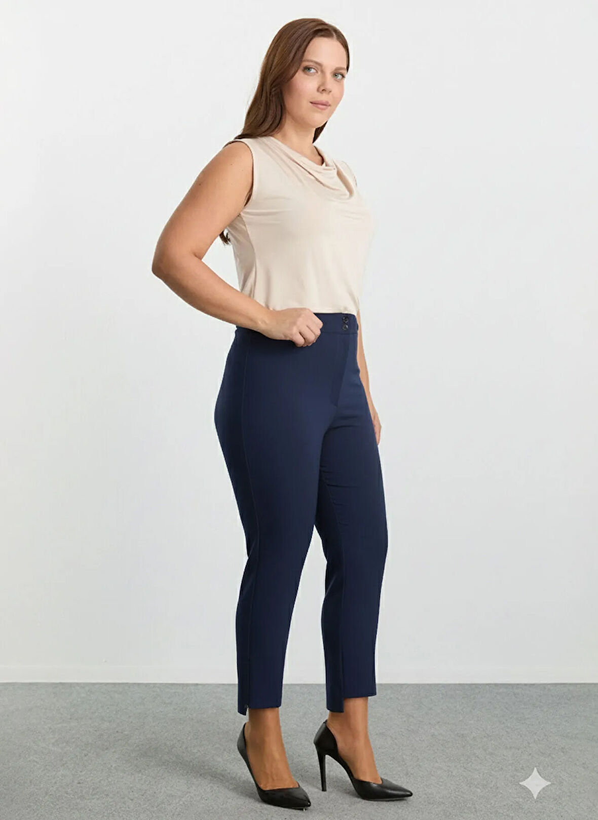 Selen Normal Bel Normal Lacivert Kadın Pantolon 25KSL5461