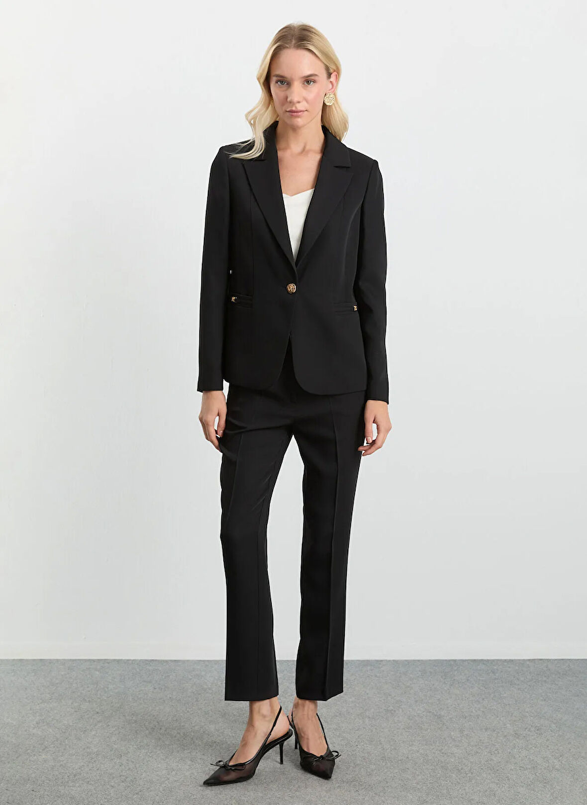 Selen Standart Siyah Kadın Ceket 25KSL1552