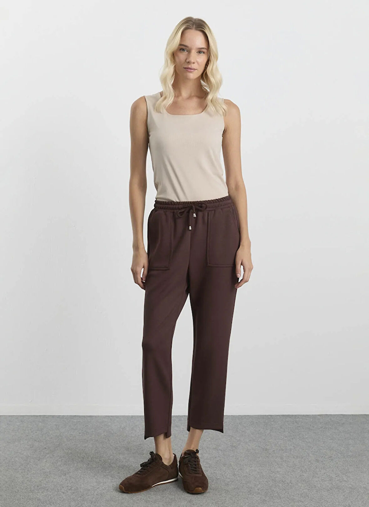 Selen Normal Bel Standart Kahve Kadın Pantolon 25KSL5469