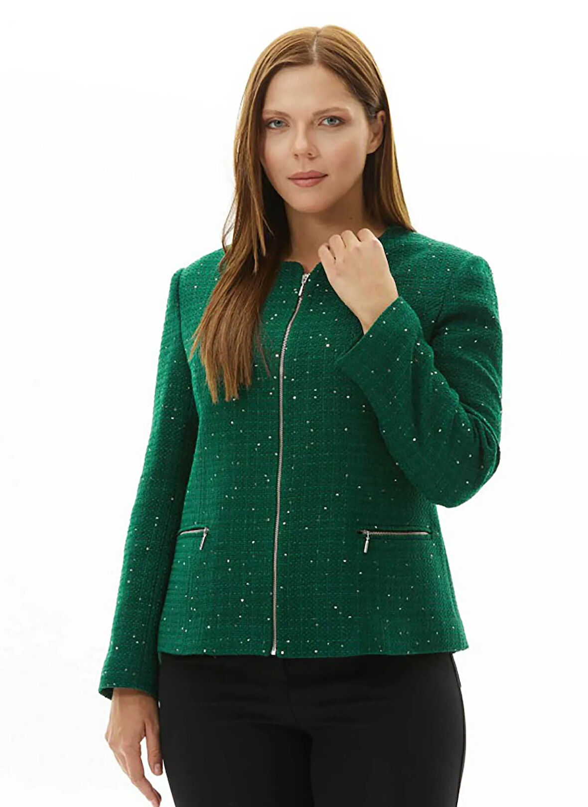 Selen Normal Yeşil Kadın Ceket 25KSL1555