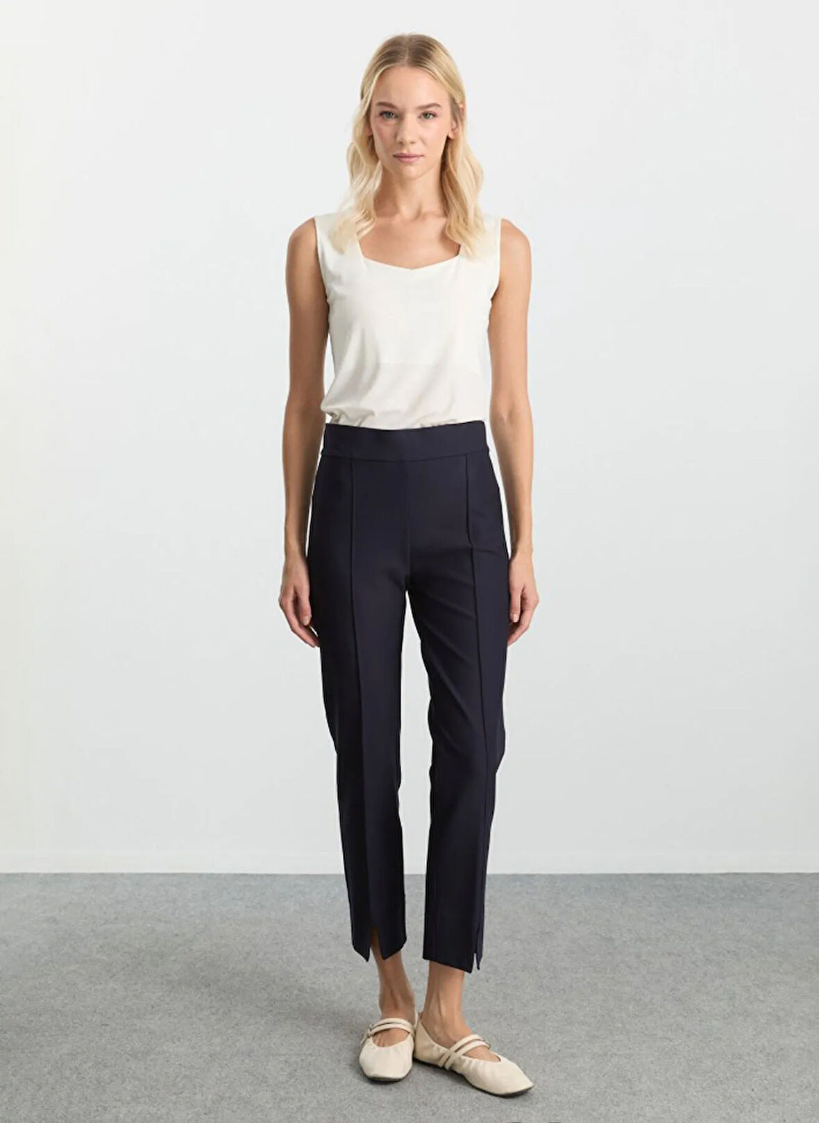 Selen Normal Bel Standart Lacivert Kadın Pantolon 25KSL5505