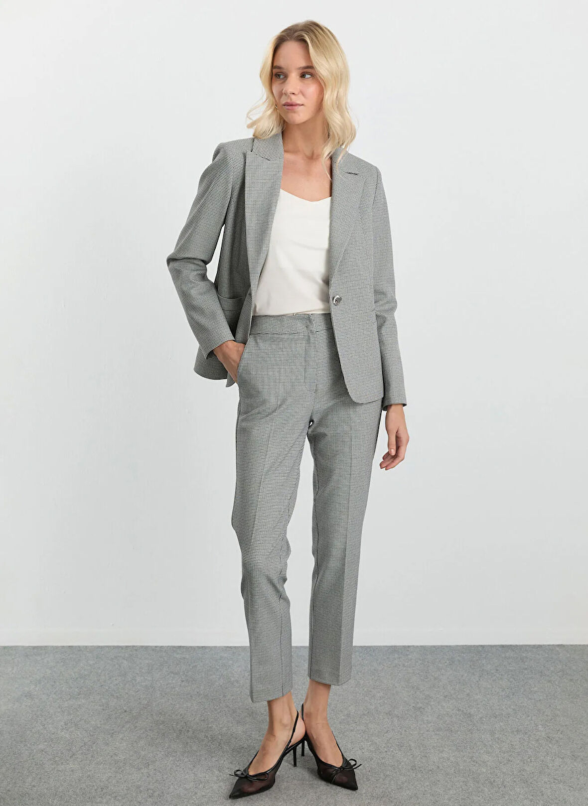 Selen Normal Bel Standart Antrasit Kadın Pantolon 25KSL5493