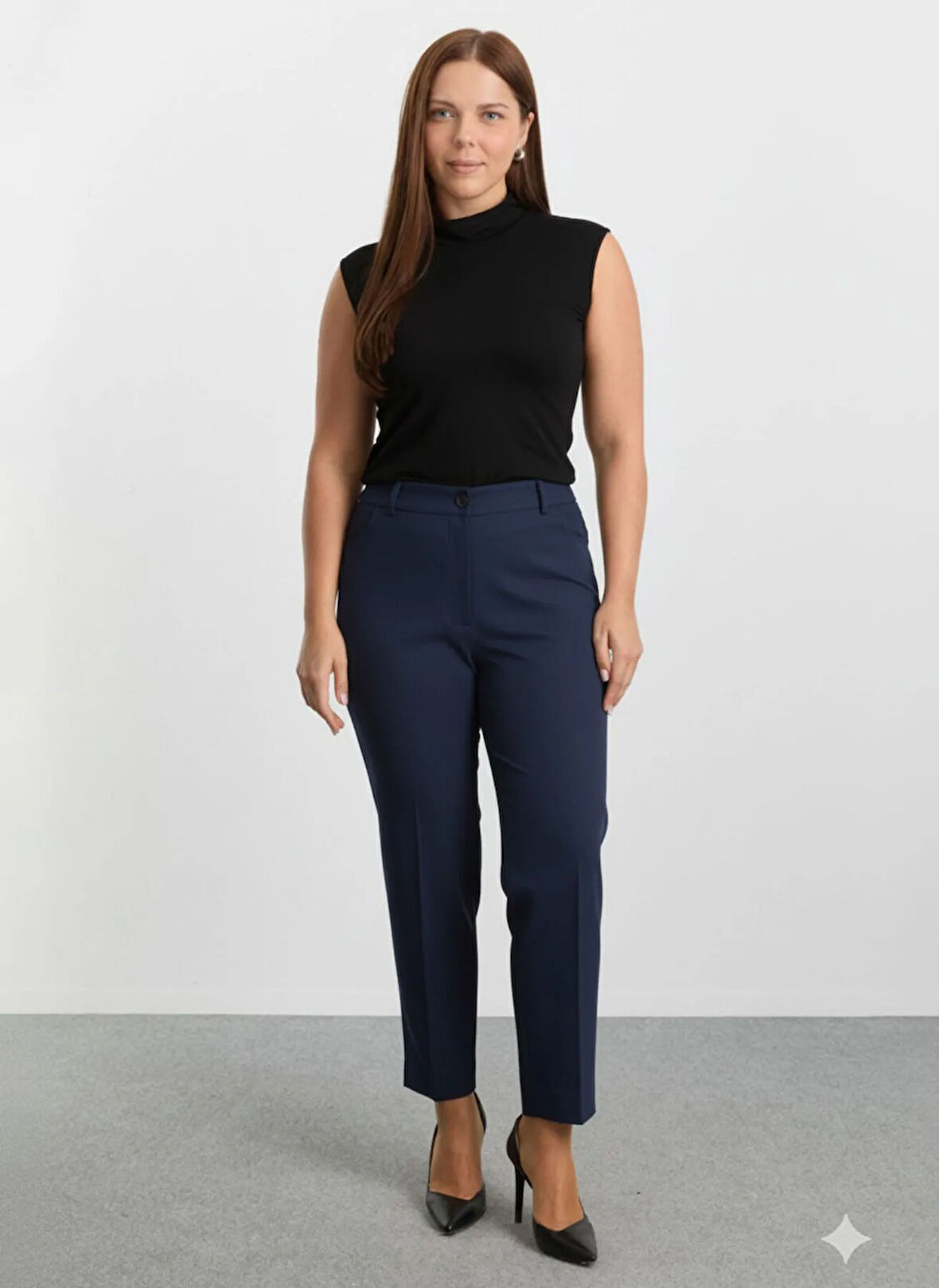 Selen Normal Bel Normal Lacivert Kadın Pantolon 25KSL5503