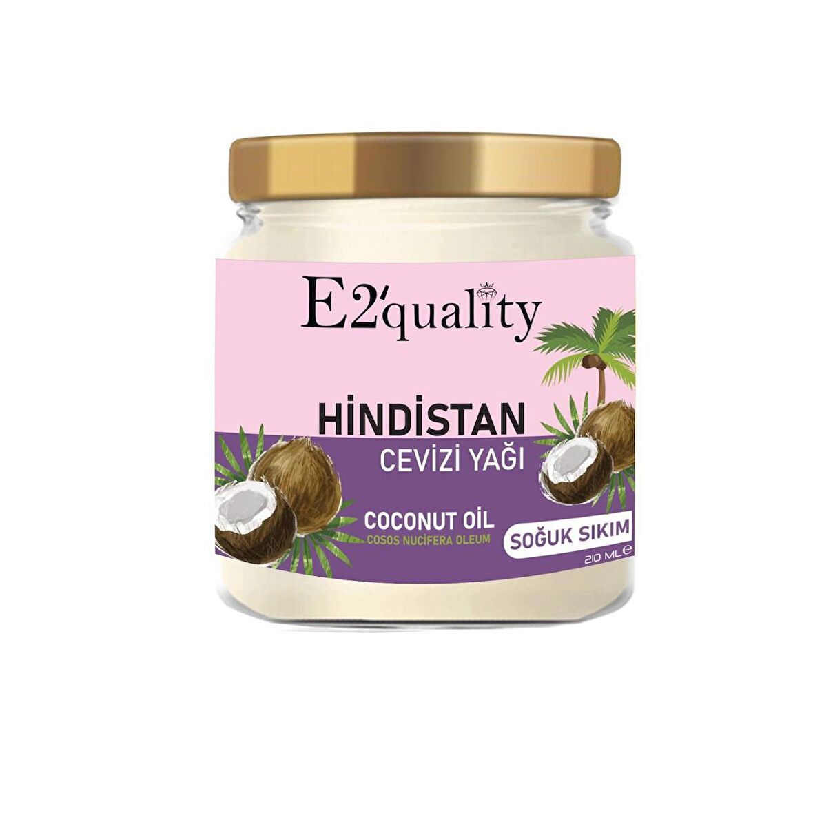 E2'quality Saf Hindistan Cevizi Yağı Soğuk Sıkım 210 ML