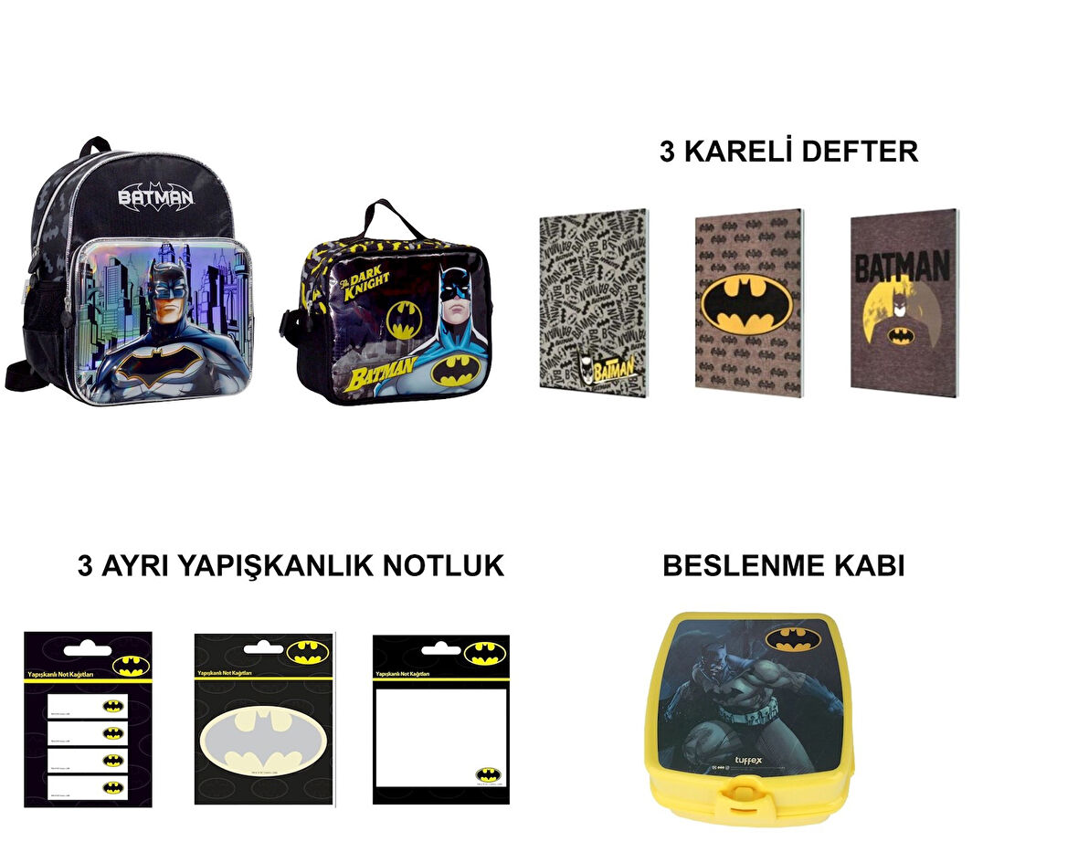 BATMAN Anaokulu Çantası 9 PARÇALIK SET