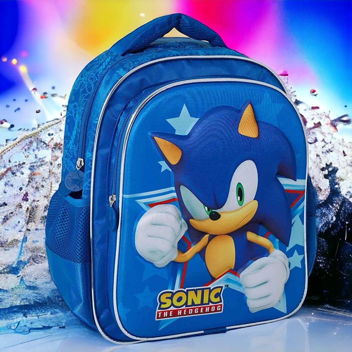 Sonic Okul Çantası Kabartmalı