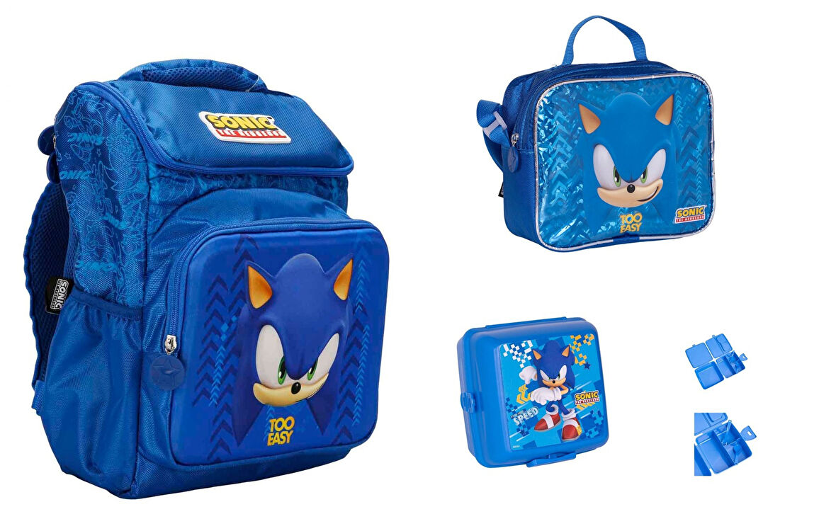 Sonic The Hedgehog Ultimate Power Okul Çantası  SETİ ( 3 PARÇA)