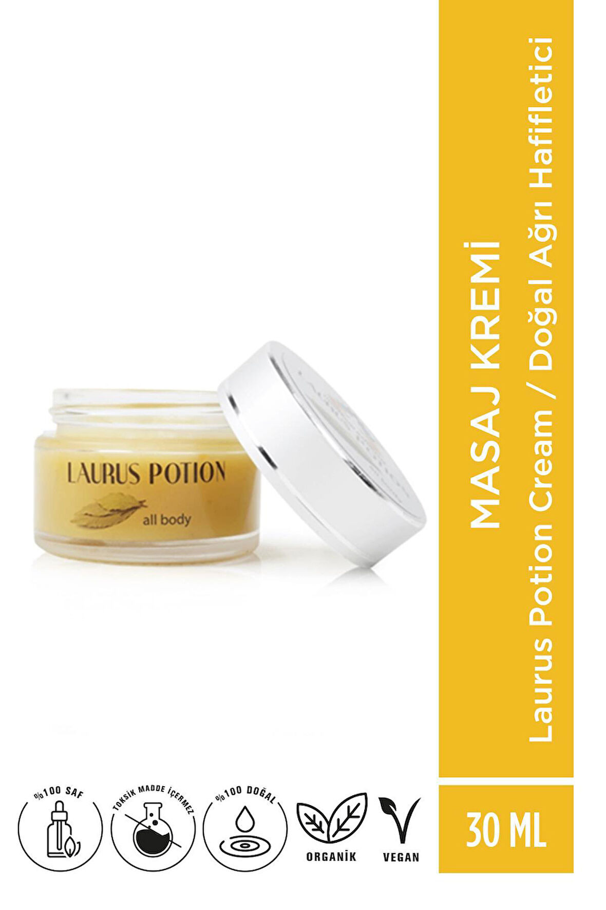 Nefes Açıcı Baş Kas Eklem Ağrı Kesici Rahatlatıcı Masaj Kremi Laurus Potion - Defne İksiri Kremi - 30ml