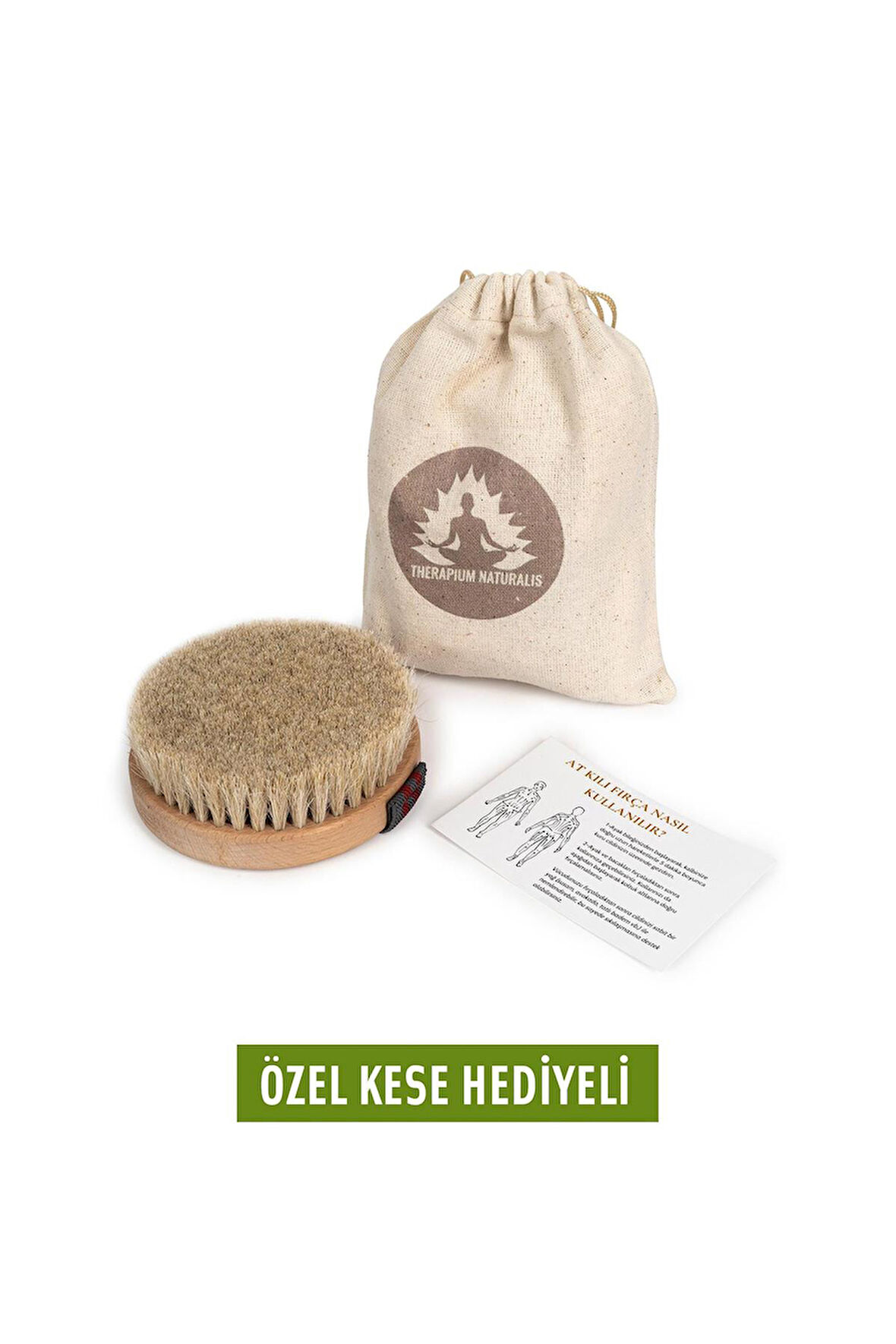 Doğal At Kılı Fırçası Yuvarlak Beyaz (Kuru Fırçalama)