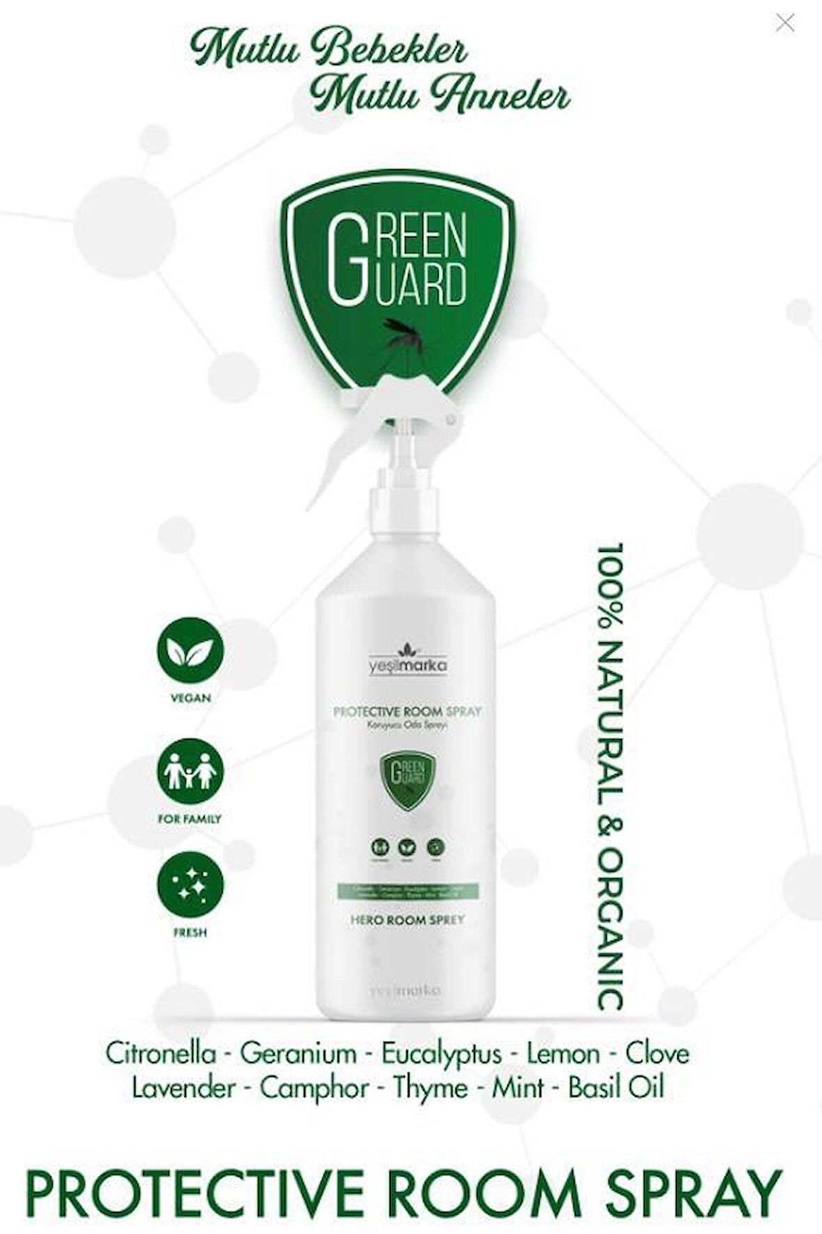 yeşilmarka Sivrisinek Kovucu Hero Room Spray 350ml