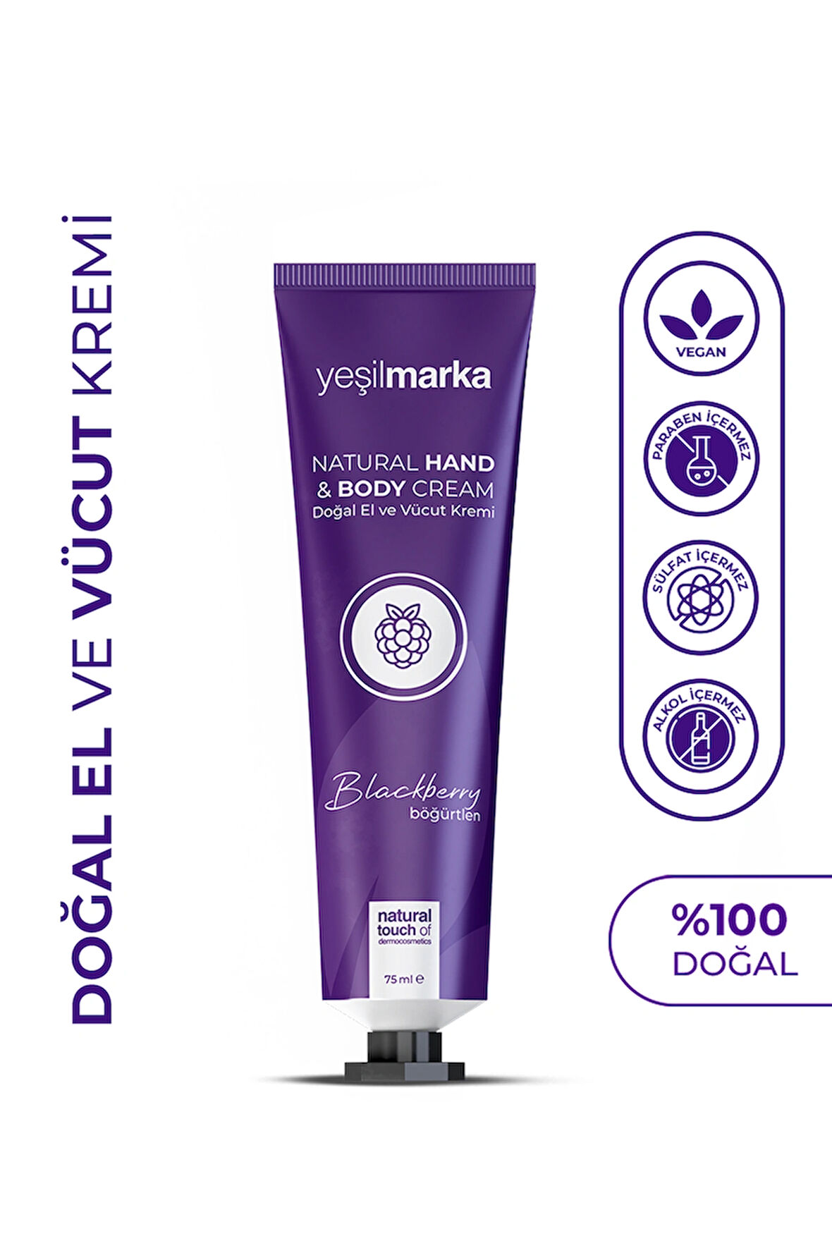 Yeşilmarka Doğal El ve Vücut Kremi - Böğürtlen 30 ml