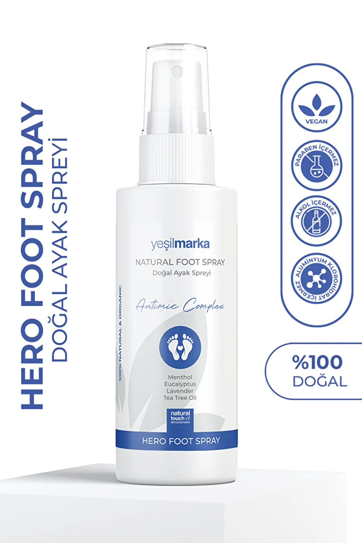 YEŞİL MARKA HERO DOĞAL AYAK SPREYİ 100ML
