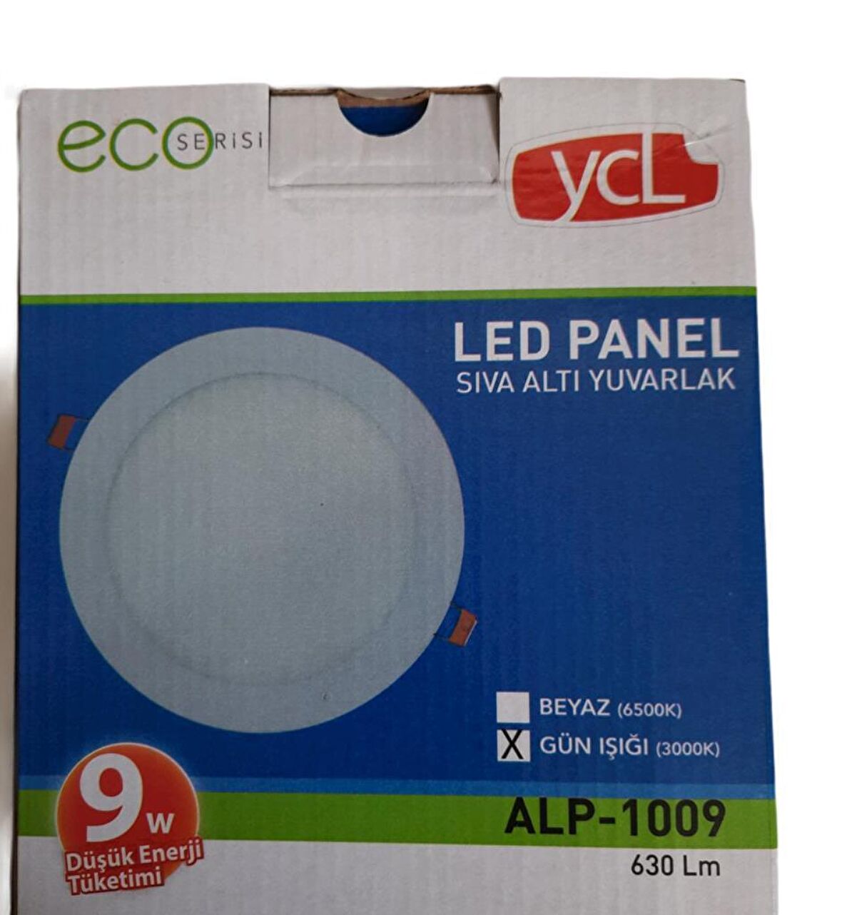 Yücel 9W Led Panel Eko Yuvarlak Günışığı 3000k