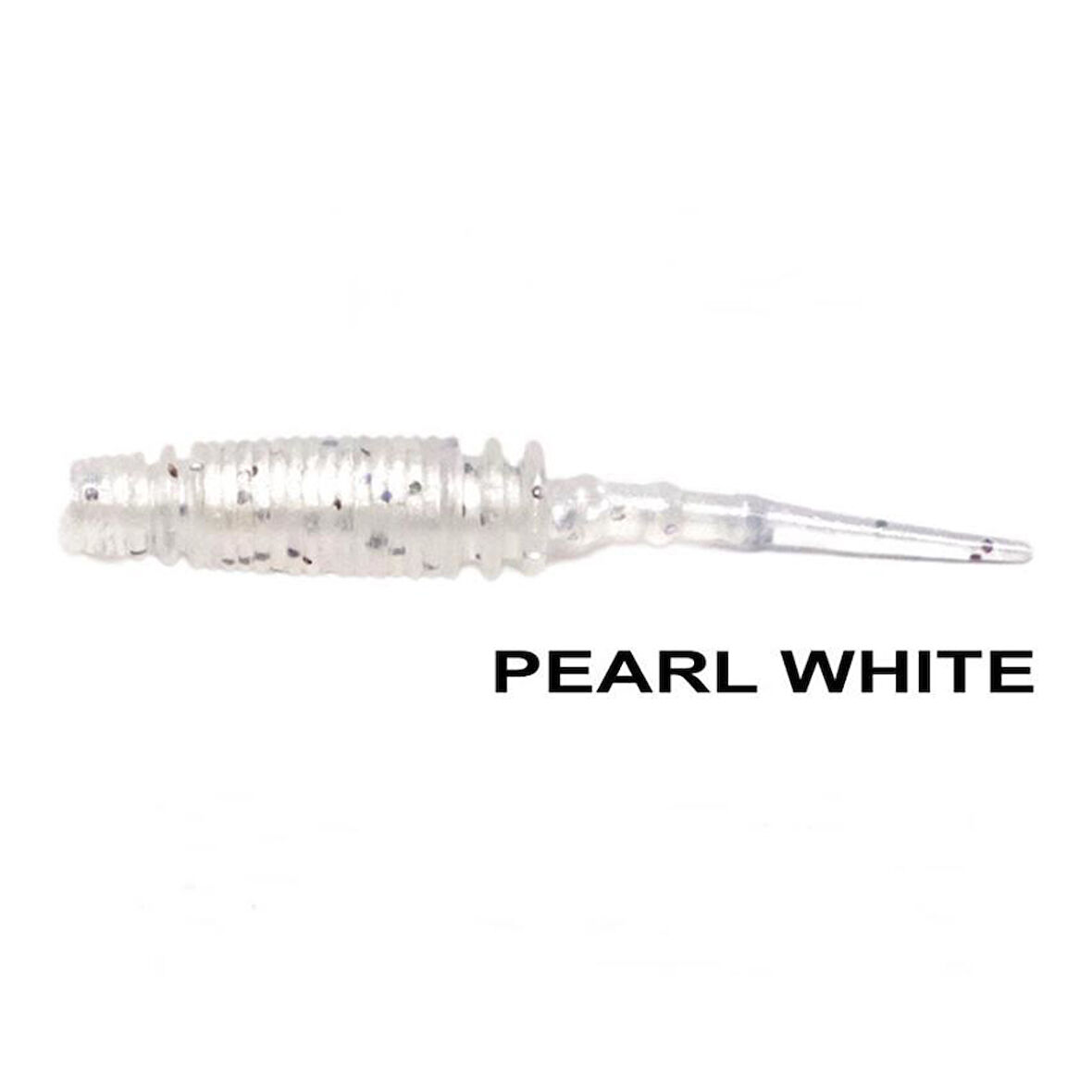 Ryuji Rock Worm 4cm Kokulu Silikon Yem [12 adet] Pearl White Glow
