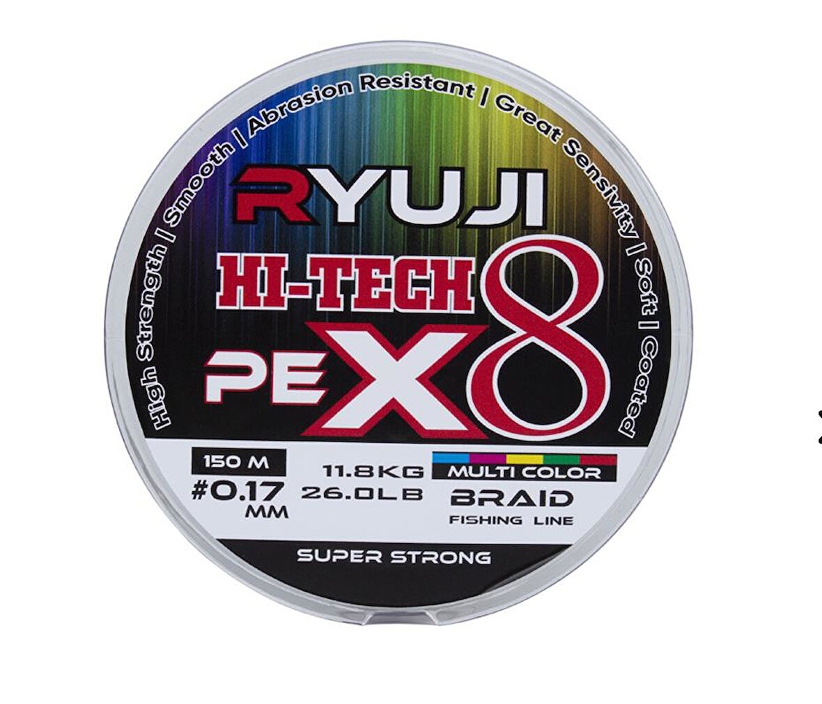 Ryuji Hi-Tech X8 150m 0.08 mm Multi Color İp Misina