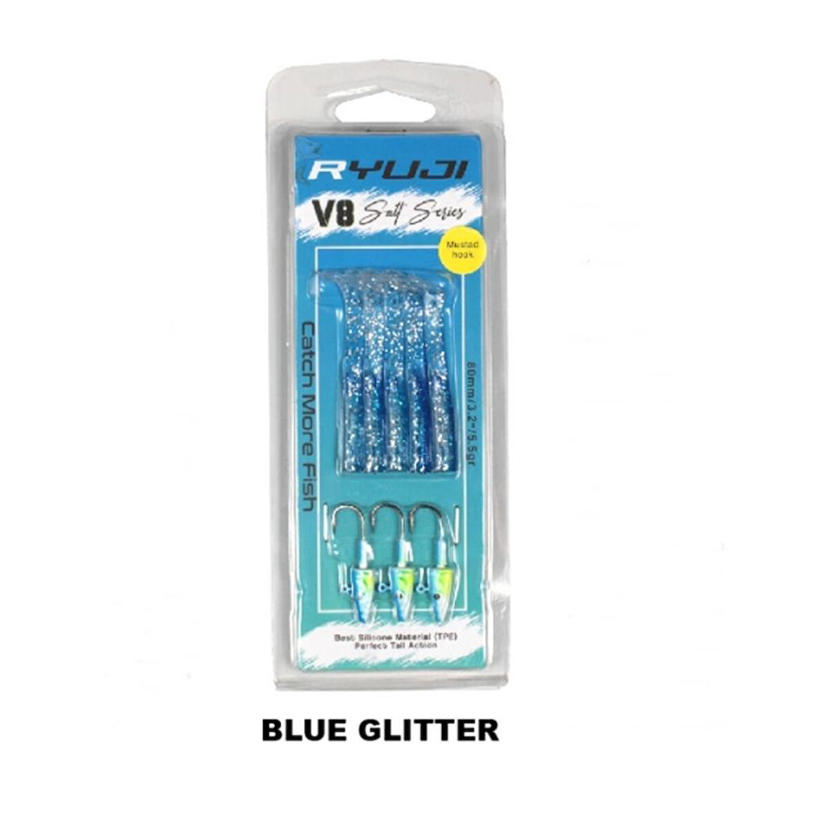 Ryuji V8 10cm 10gr Silikon Yem BLUE GLİTTER