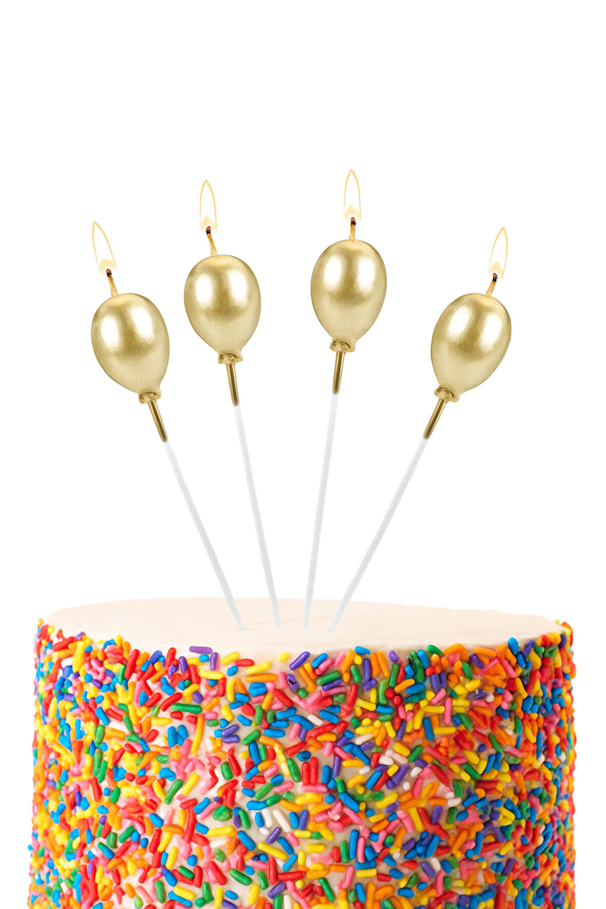 Mum Balon şekilli ALTIN 4 lü çubuk dahil 14,5 cm