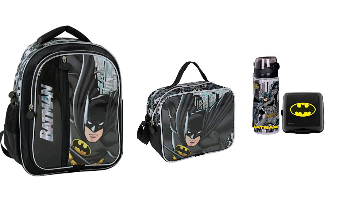 Batman Pelerinli Okul Çantası SETİ (4 PARÇA)