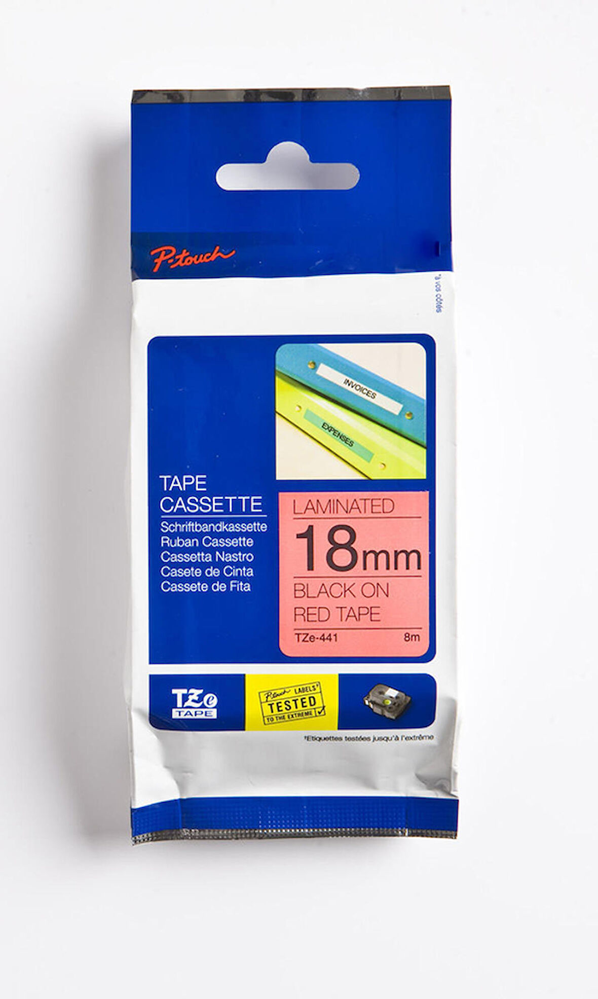 Tonersepeti Brother TZE-441 Kırmızı üzerine Siyah Orjinal Etiket Şeridi