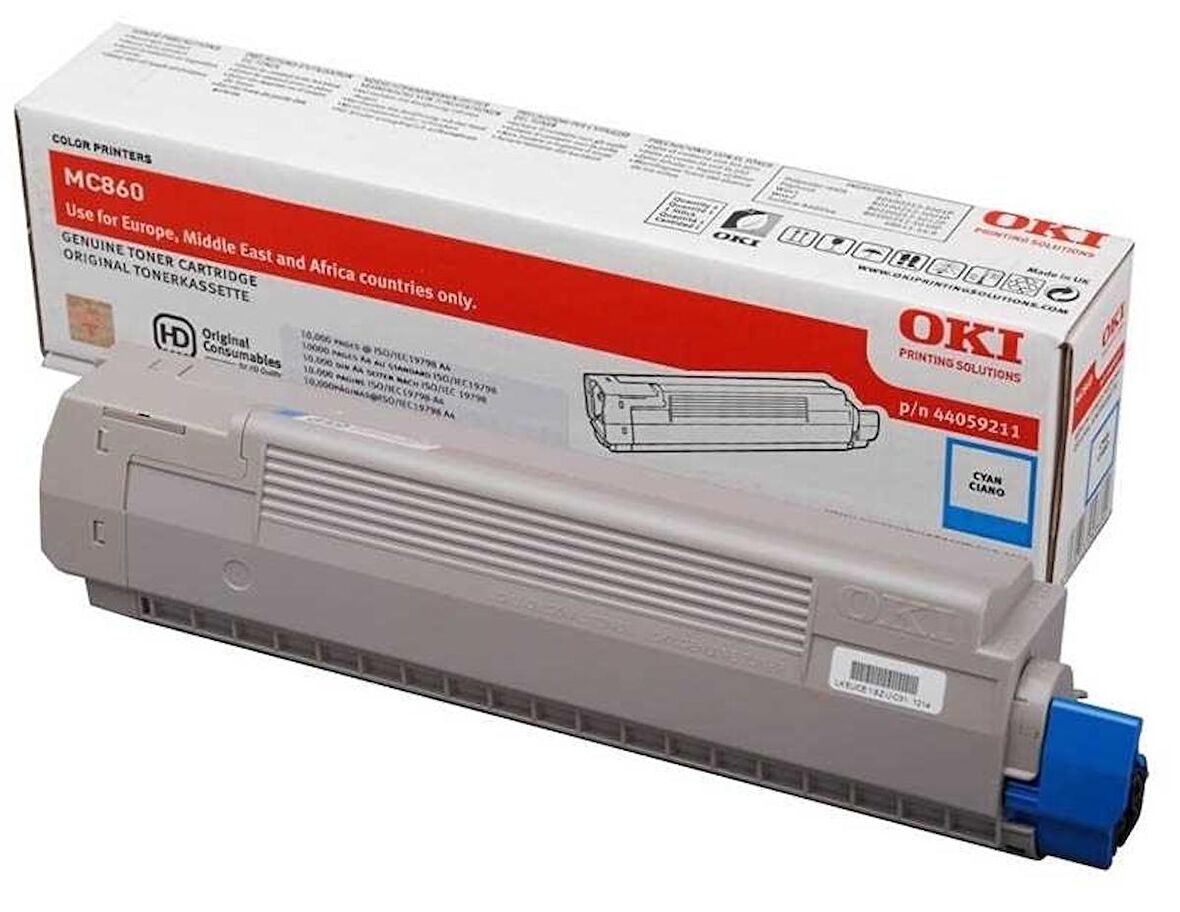 Tonersepeti Oki MC860-44059227 Mavi Orjinal Toner
