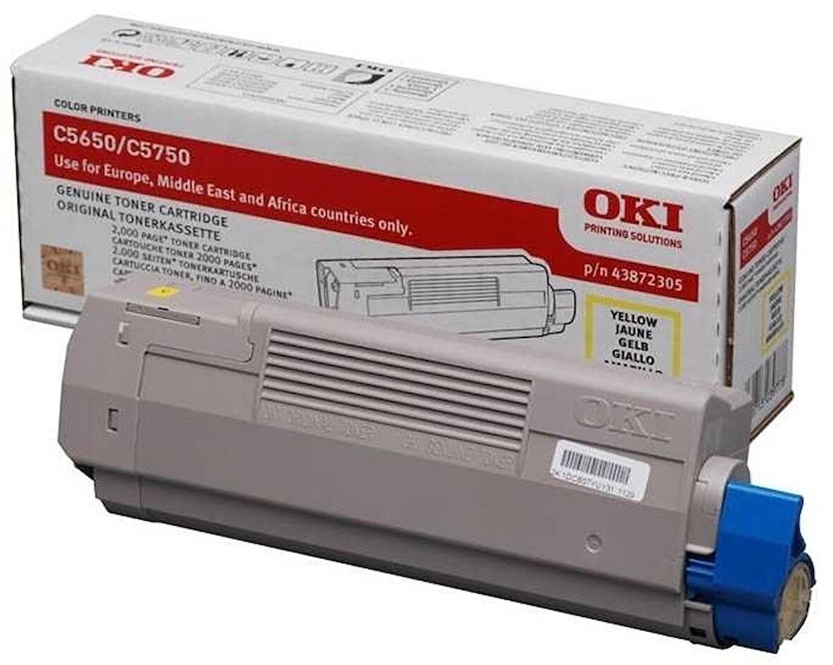 Tonersepeti Oki C5650-43872321 Sarı Orjinal Toner