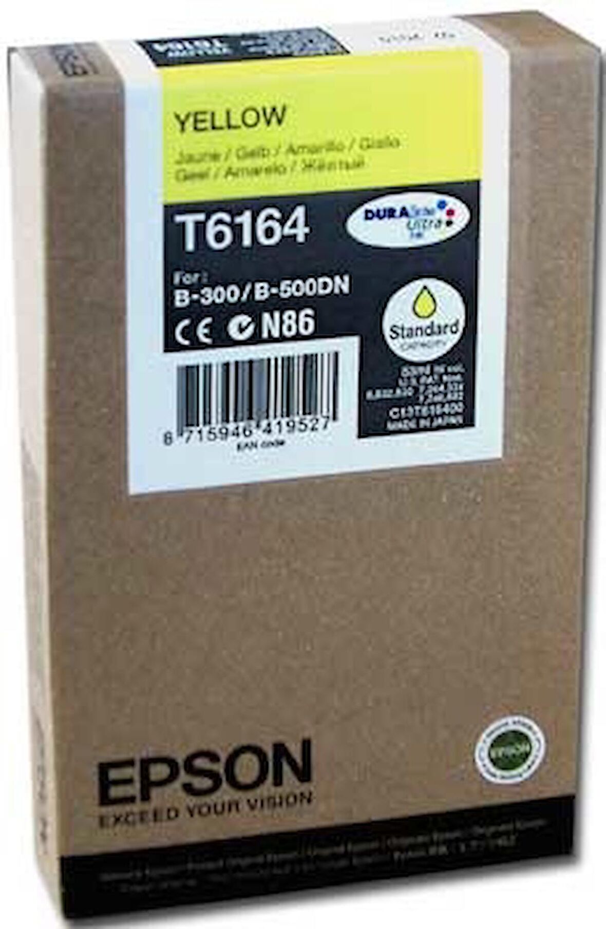 Tonersepeti Epson T6164 C13T616400 Orjinal Sarı Kartuş