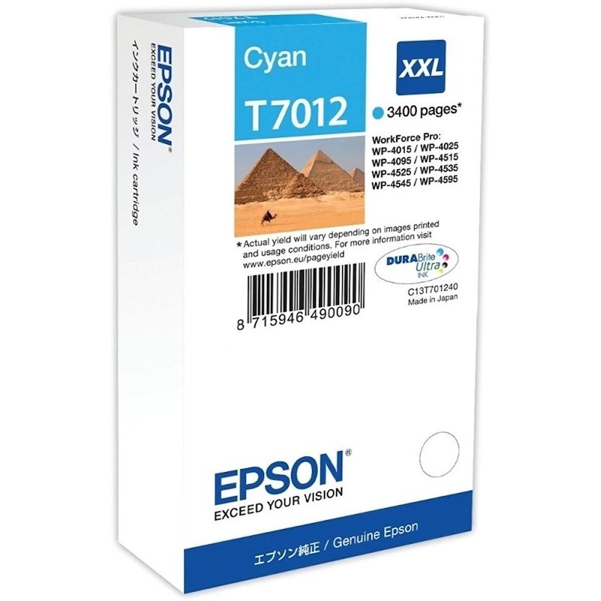 Tonersepeti Epson T7012XXL C13T70124010 Orjinal Mavi Kartuş