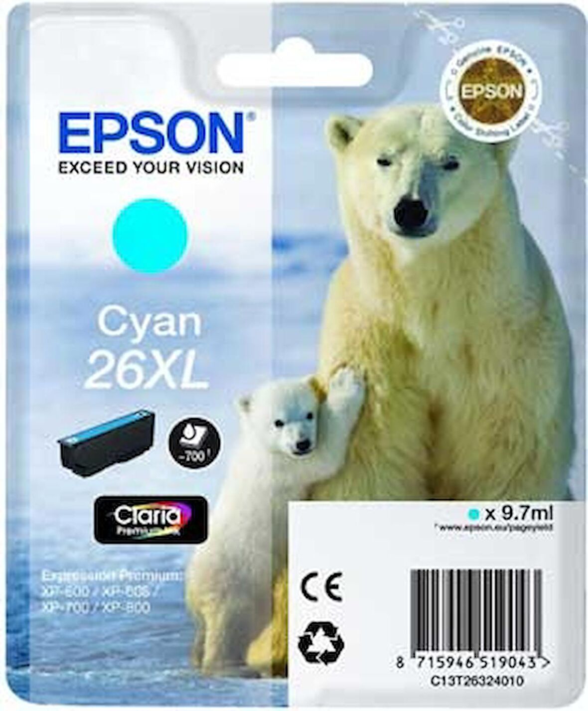 Tonersepeti Epson T26XL C13T26324020 Orjinal Mavi Kartuş
