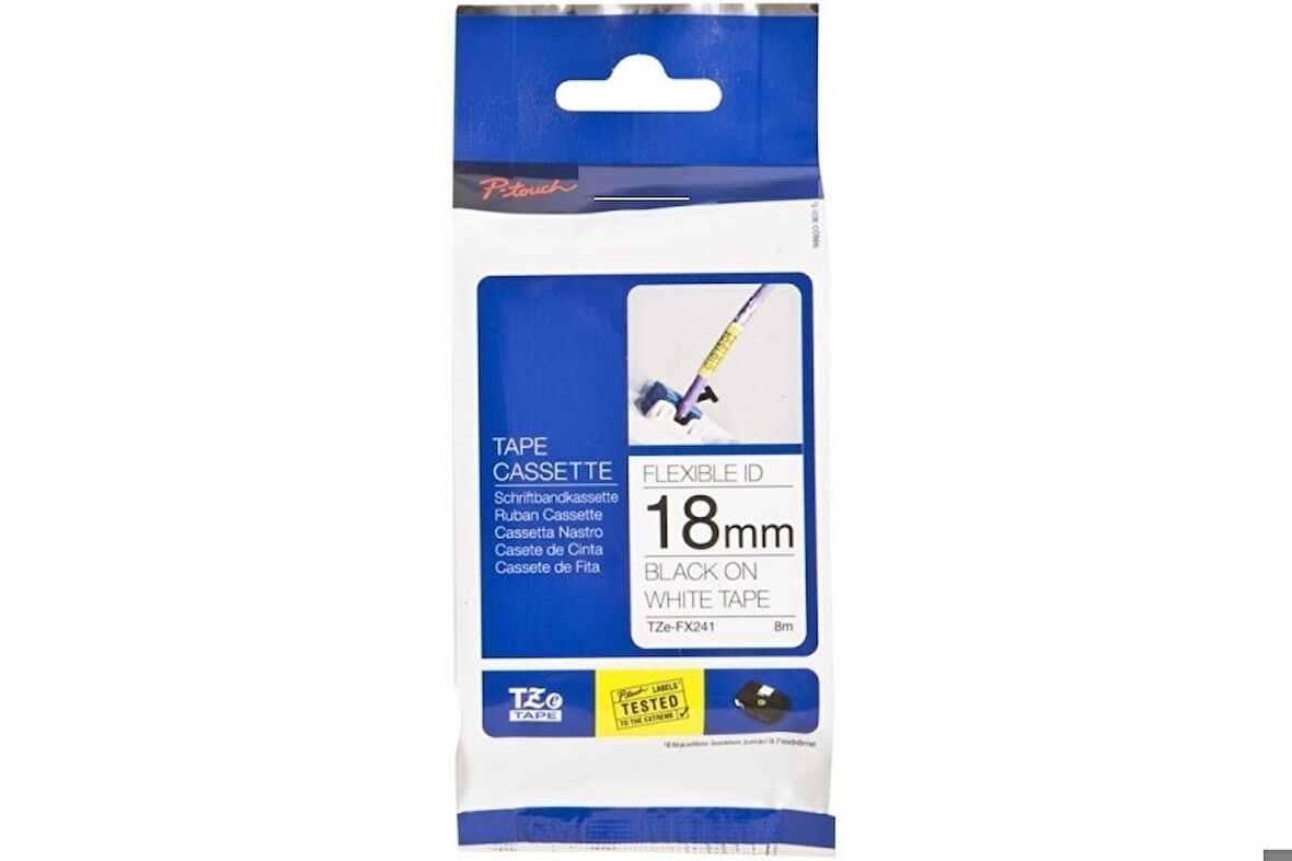 Tonersepeti Brother TZ-FX241 Beyaz Üzerine Siyah Laminasyonlu Etiket