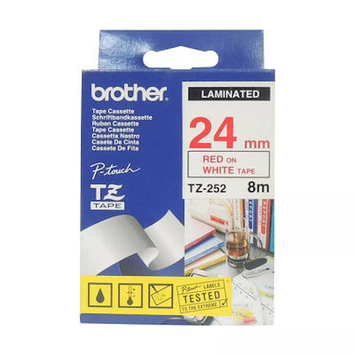 Tonersepeti Brother TZ-252 (24MM) Kırmızı Lamine Etiket